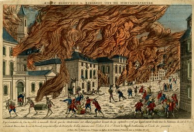 Representation of the Terrible Fire in New York, 19 September 1776 by Jacques the Younger Chereau
